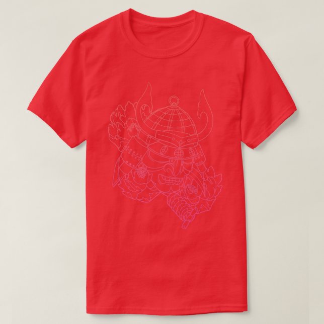Samurai Warrior Mask, Hannya Oni Mask Japan Anime  T-Shirt (Design Front)