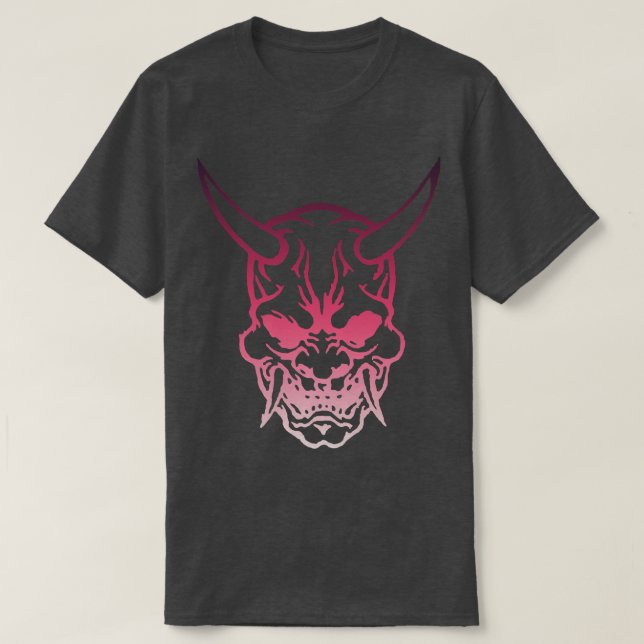 Samurai Warrior Mask, Hannya Oni Mask Japan Anime  T-Shirt (Design Front)