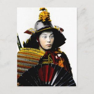 Samurai Warrior of Old Japan Vintage Warrior 侍 Postcard