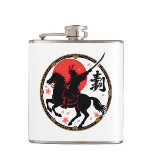 Samurai Warrior Rising Sun Flask