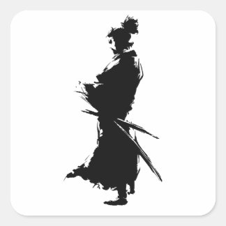 "Samurai Warrior Sticker - Japanese Ink Art Vinyl 