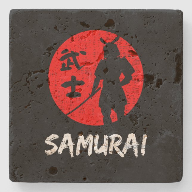 Samurai Warrior  Stone Coaster (Front)