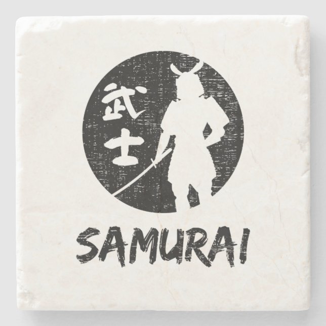 Samurai Warrior  Stone Coaster (Front)