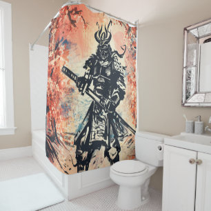 Samurai Warrior ; Traditional Japanese Art Shower Curtain