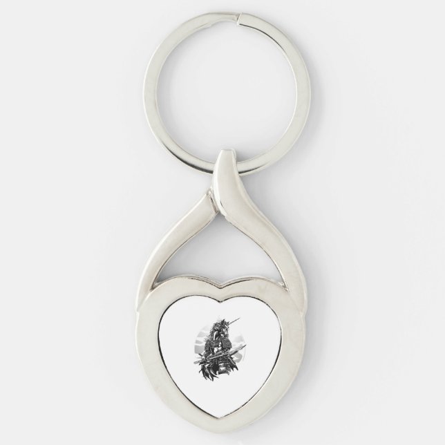 Samurai Warrior Unicorn (1) Key Ring (Front)