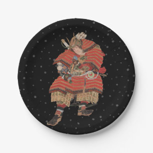 Samurai Warrior Vintage Japanese Art Paper Plate