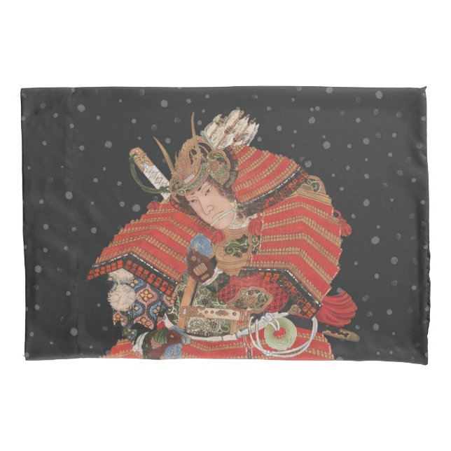 Samurai Warrior Vintage Japanese Art Pillowcase (Front)