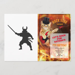 Samurai Warrior with sword - Choose back colour Invitation