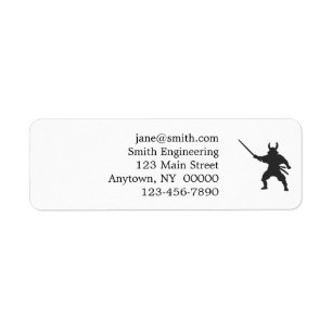 Samurai Warrior with sword - Choose back colour Return Address Label