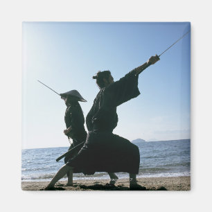 Samurai warriors attacking each other 9 magnet
