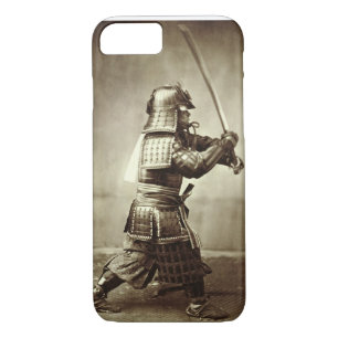 Samurai with raised sword, c.1860 (albumen ) iPhone 8/7 case