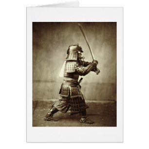 Samurai with raised sword, c.1860 (albumen print)
