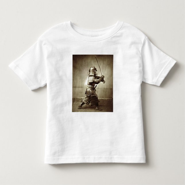 Samurai with raised sword, c.1860 (albumen print) toddler T-Shirt (Front)