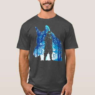 Samurai wolf temple japanese warrior katanas  T-Shirt