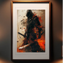 Samurai's Silent Fury - Enigmatic Warrior Poster