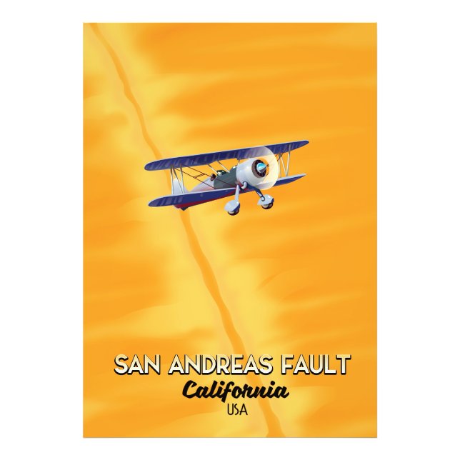 San Andreas fault California USA Travel poster. Photo Print (Front)