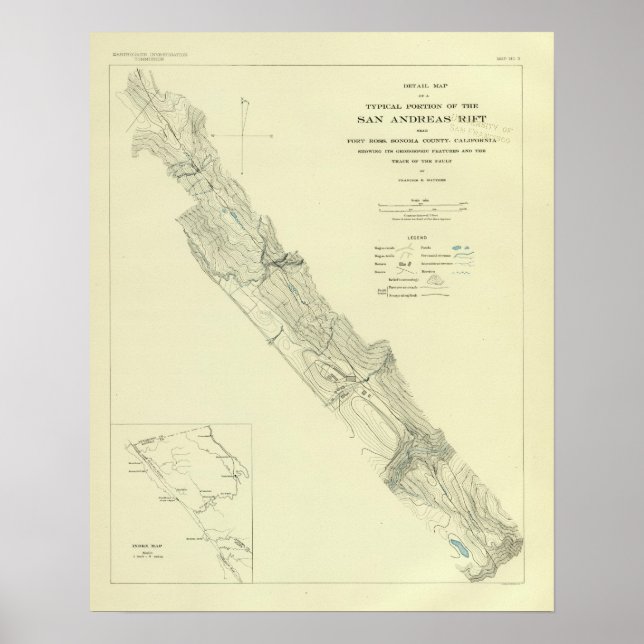 San Andreas Rift near Fort Ross Poster (Front)