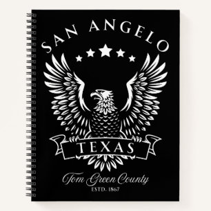 San Angelo Tom Green County Texas Vintage Eagle Notebook