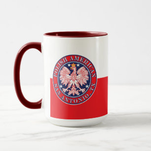 San Antonia Texas Polish American Eagle Mug