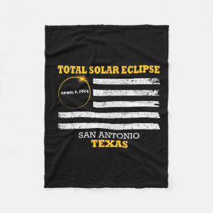 San Antonio 2024 Solar Eclipse 2024 040824 Eclipse Fleece Blanket