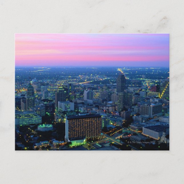 San Antonio at Dusk Postcard (Front)