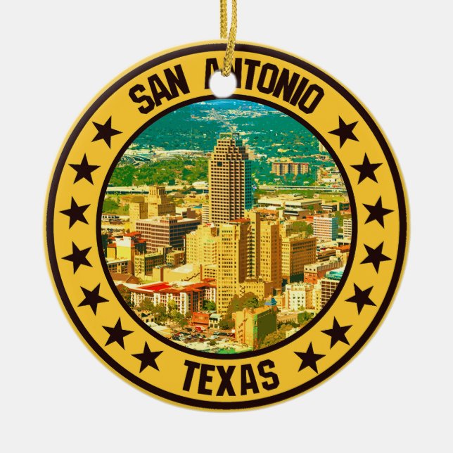 San Antonio Ceramic Ornament (Front)