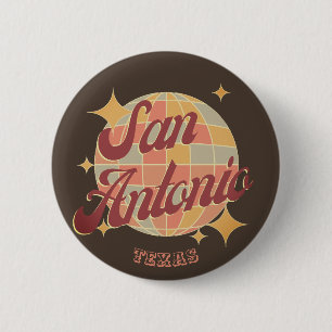 San Antonio City Texas Retro Vintage  6 Cm Round Badge
