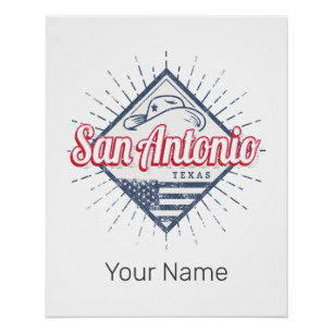 San Antonio City Texas United States Vintage USA Poster