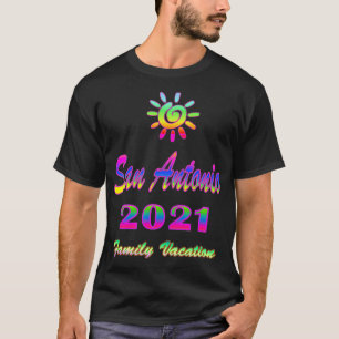 San Antonio Family Vacation 2021 Spiral Sun Rainbo T-Shirt