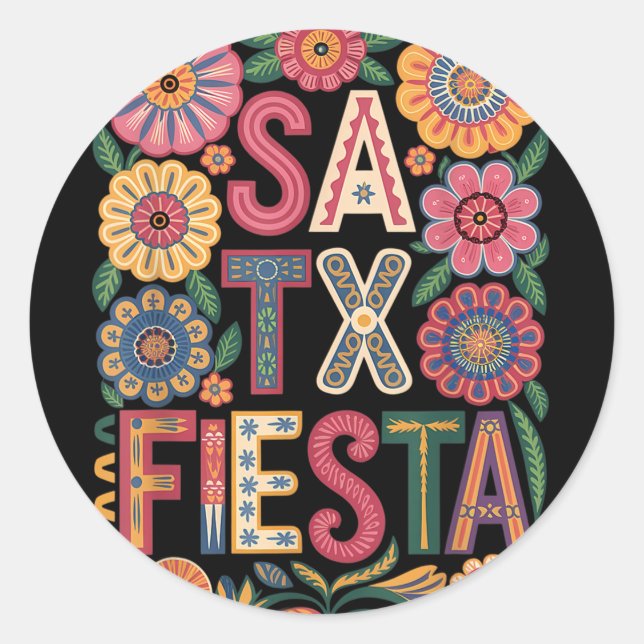San Antonio Fiesta  Classic Round Sticker (Front)