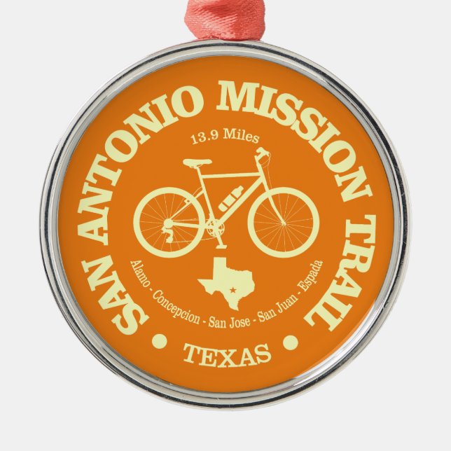 San Antonio Mission Trail (cycling) Metal Ornament (Front)