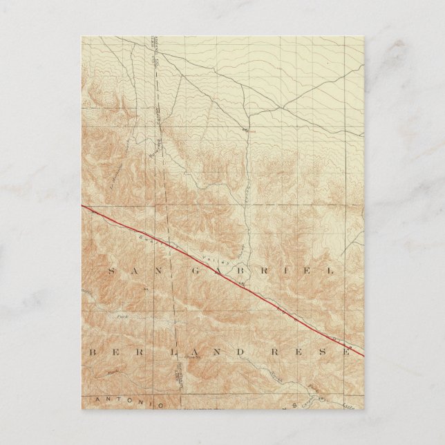 San Antonio quadrangle showing San Andreas Rift Postcard (Front)