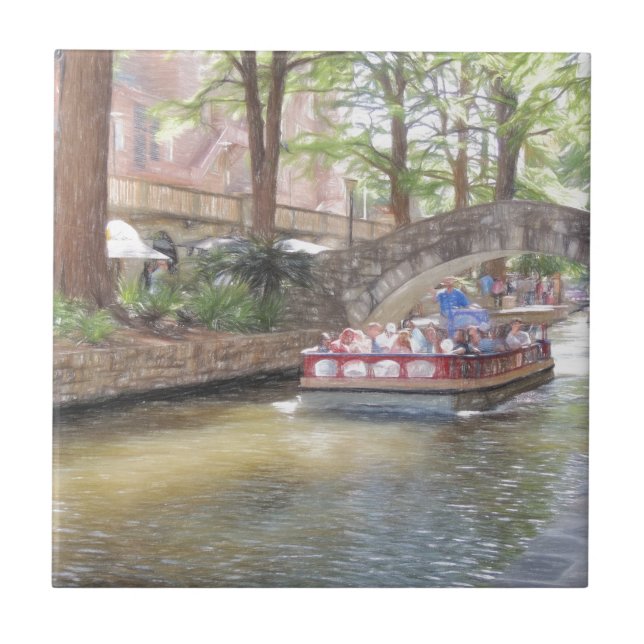 San Antonio River Walk Ceramic Tile (Front)