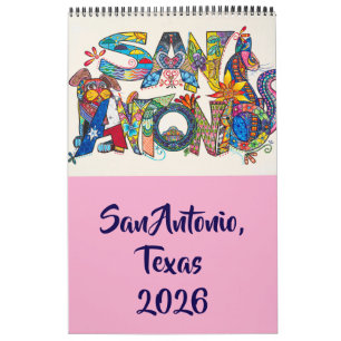 San Antonio Single Page Calendar