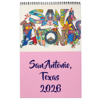 San Antonio Single Page Calendar