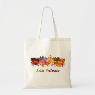 San Antonio skyline in watercolor Tote Bag
