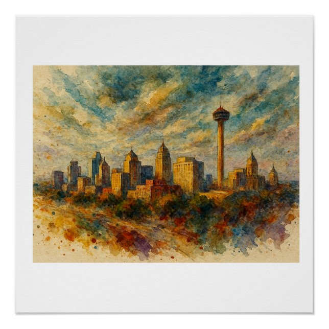 San Antonio Skyline,  Poster (Front)