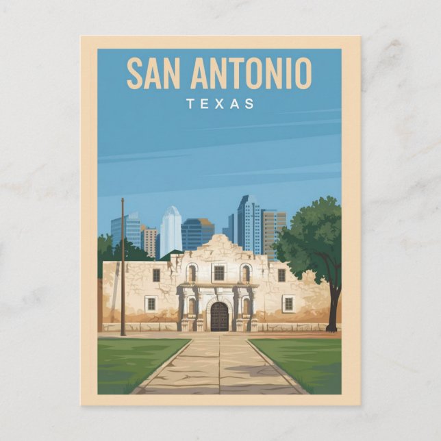 San Antonio, Texas, Alamo Mission Postcard (Front)