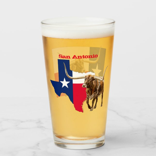 San Antonio, Texas, Beer Glass (Front Filled)
