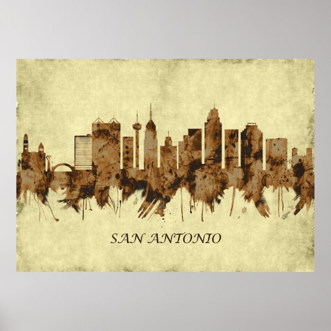 San Antonio Texas Cityscape Poster (Front)