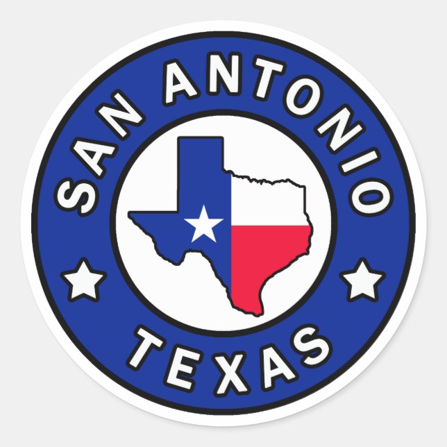 San Antonio Texas Classic Round Sticker (Front)