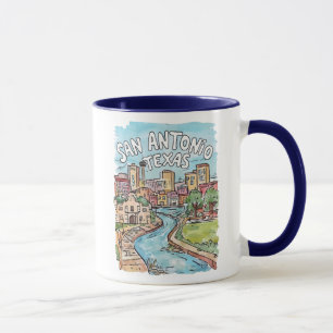 San Antonio Texas Cute Skyline Cityscape Mug