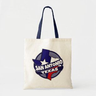 San Antonio Texas flag burst reusable tote bag