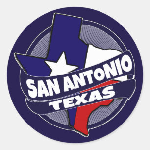 San Antonio Texas flag burst stickers