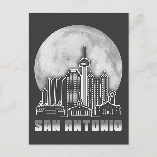 San Antonio Texas Full Moon Postcard (Front)