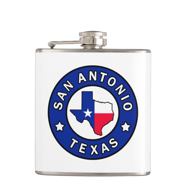 San Antonio Texas Hip Flask (Front)