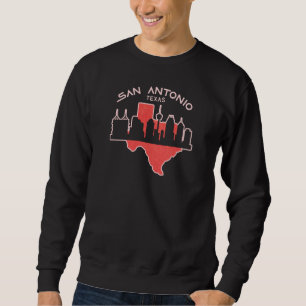 San Antonio Texas Map Design for proud San Sweatshirt