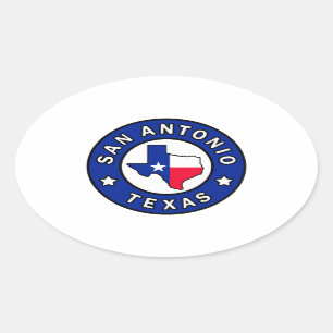 San Antonio Texas Oval Sticker