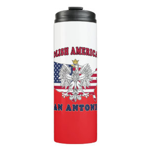 San Antonio Texas Polish American Thermal Tumbler