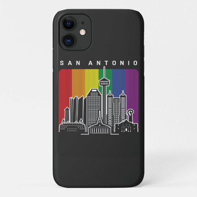 San Antonio Texas Rainbow Flag LGBTQAI Pride Case-Mate iPhone Case (Back)